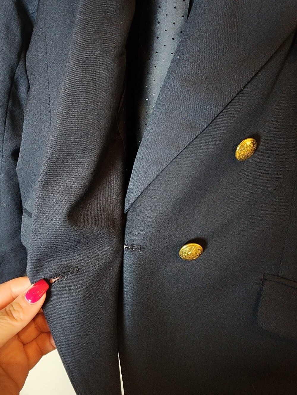 NWT Banana Republic Navy Blue Blazer Jacket Double Breasted Women's Size 16 - Picture 15 of 16